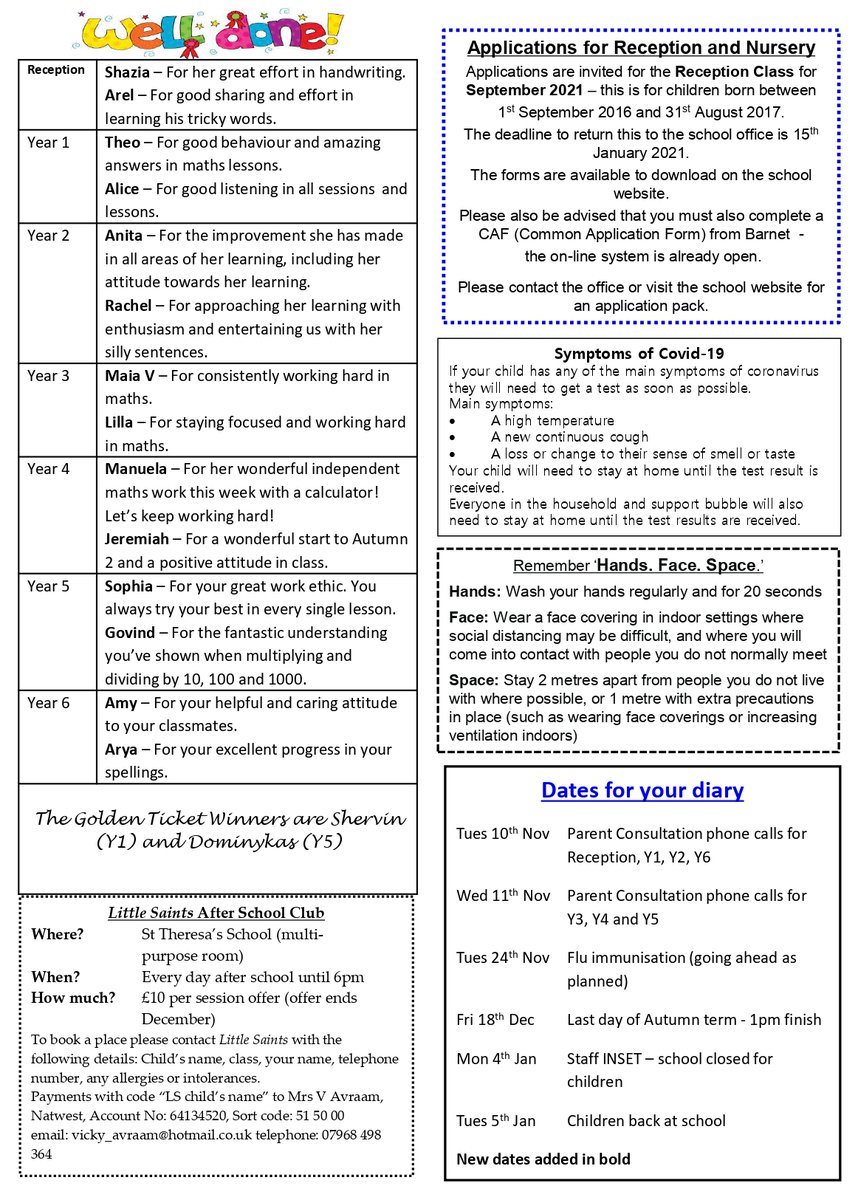 StTheresasCath1's tweet photo. Newsletter for our first week back! #sttheresas #haveagoMo #growthmindset https://t.co/Vbr9v9AlBI