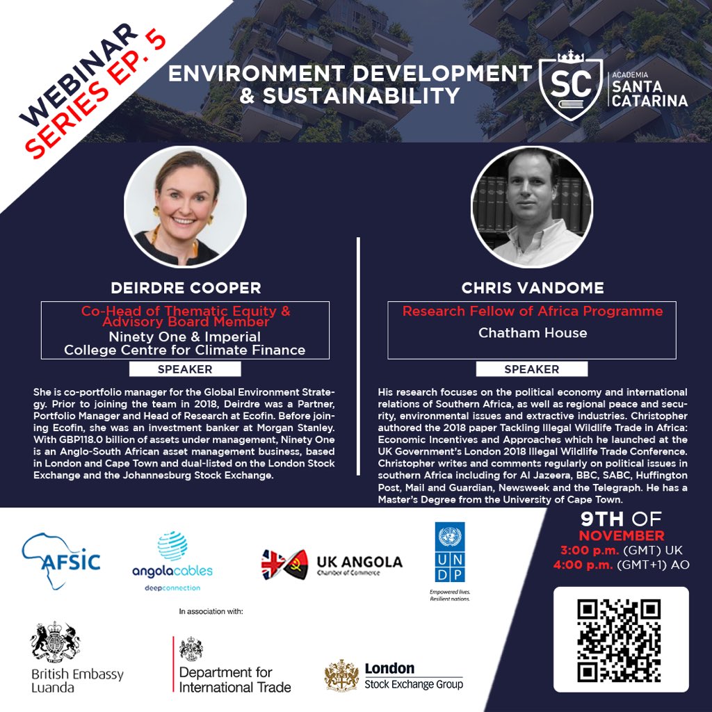 asc_angola's tweet photo. Meet our panelists for the fifth event. Please register using the QR code or by clicking on the link bellow. See you there.

Link: https://t.co/QHcjVCVnKo

#ASC #tvet #angola #education #buildbackbetter #environment #sustainability #environmentdevelopmentandsustainability https://t.co/YVKobrFgyw
