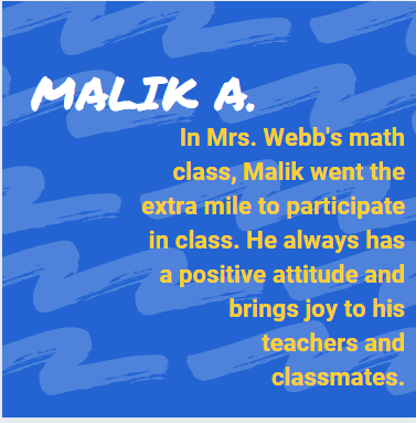 Northside would like to recognize Malik for being one of our rockstars! Keep up the excellent work, Malik! #NHSstudentRockStar #bethelight