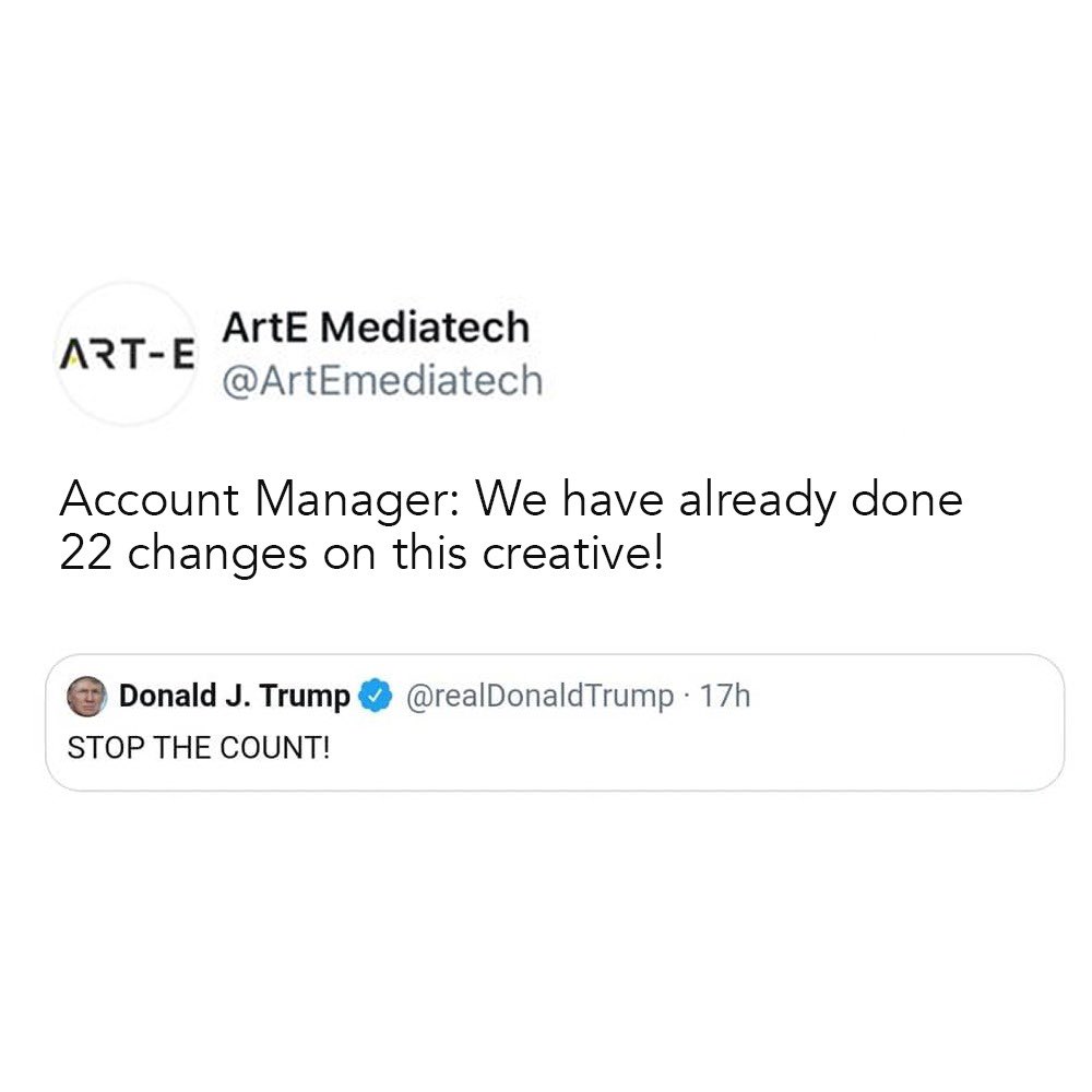 ArtEmediatech's tweet photo. Client: Ok, Bi-den!

#StopTheCount https://t.co/qnQXz7oMMx