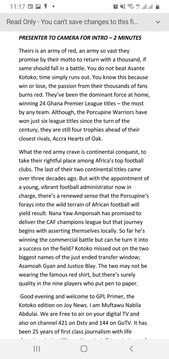 Muftawu_Nabila's tweet photo. Intro set since Tuesday. #JoyGPLPrimer on @JoyNewsOnTV tonight. It is the @AsanteKotoko_SC edition. https://t.co/DwAUWsT1Lb