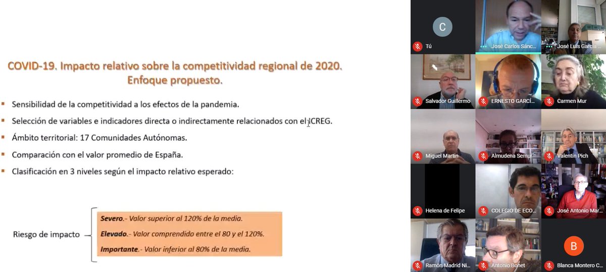 patricio__rosas's tweet photo. Fructífera reunión del Consejo Consultivo del índice de competitividad regional #ICREG. Valiosas aportaciones al informe anual 2020 y estimación del riesgo de impacto del Covid-19 en la #competitividad de las Comunidades Autónomas. Disponible el 3 de diciembre. https://t.co/JahpXyBWW6