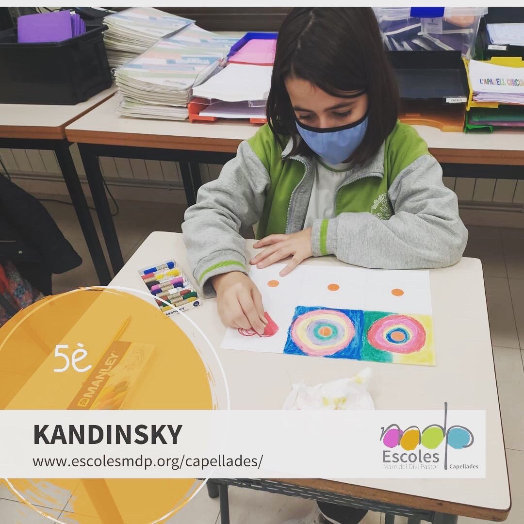 MDP_Capellades's tweet photo. Coneixent la vida de Kandinsky ens hem atrevit a #versionar la seva obra: "estudi de color amb quadrats". #kandinsky #escolesmdp #mdpcapellades https://t.co/K6myEuwNNl
