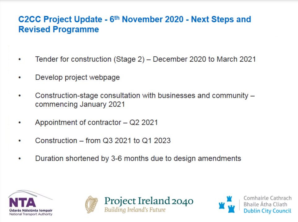 So some notes after the meeting of the Clontarf to City Centre Cycleway Consultative Committee  #C2CC:(1) Project very much "game-on"(2) No agreement with Irish Water in terms of funding mains rehabilitation simply means that this element is removed from the project 1/2