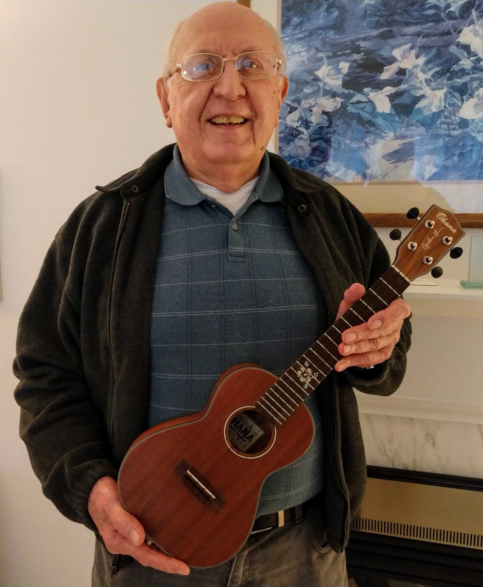 mightyukeday's tweet photo. Congratulations to Jim Levande, the winner of the @OhanaUkuleles @cynthialin Signature Series concert uke! Big thanks to Louis, Chris, and Stephanie; our 'ohana at Ohana for their support of Mighty Uke Day and Music is the Foundation ❤ https://t.co/FP58qNH34e