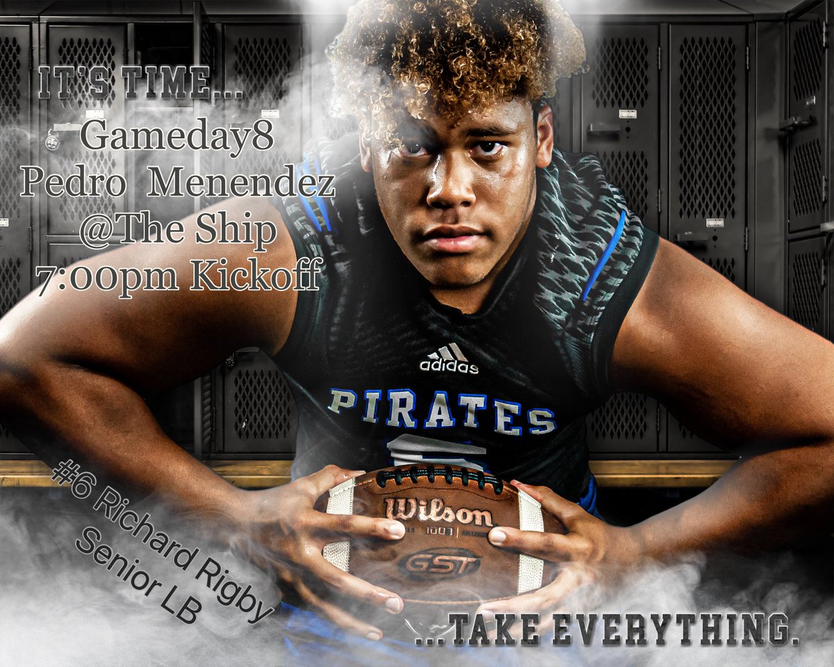 🚨✈️🚨GAMEDAY8🚨Pedro Menendez🚨7:00pm Kickoff @ The Ship🚨LIVE ON <a href="/WNZF/">WNZF</a>🚨Wearing 🔵⚔️🔵🚨Tickets are still available though limited gofan.co/app/school/FL8…🚨#TakeEverything🚨✈️🚨