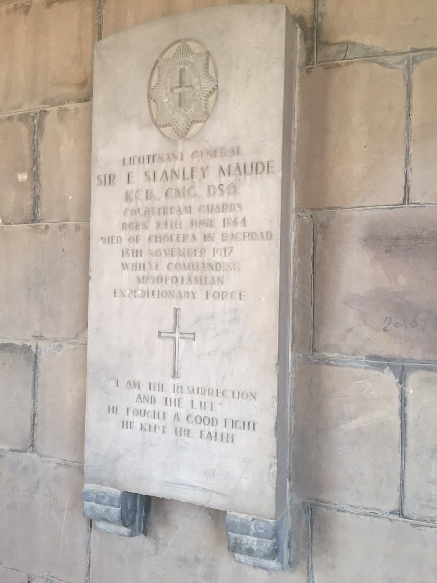 The graveyard contains the grave of Sir Stanley Maude, who died in Baghdad of cholera in November 1917.