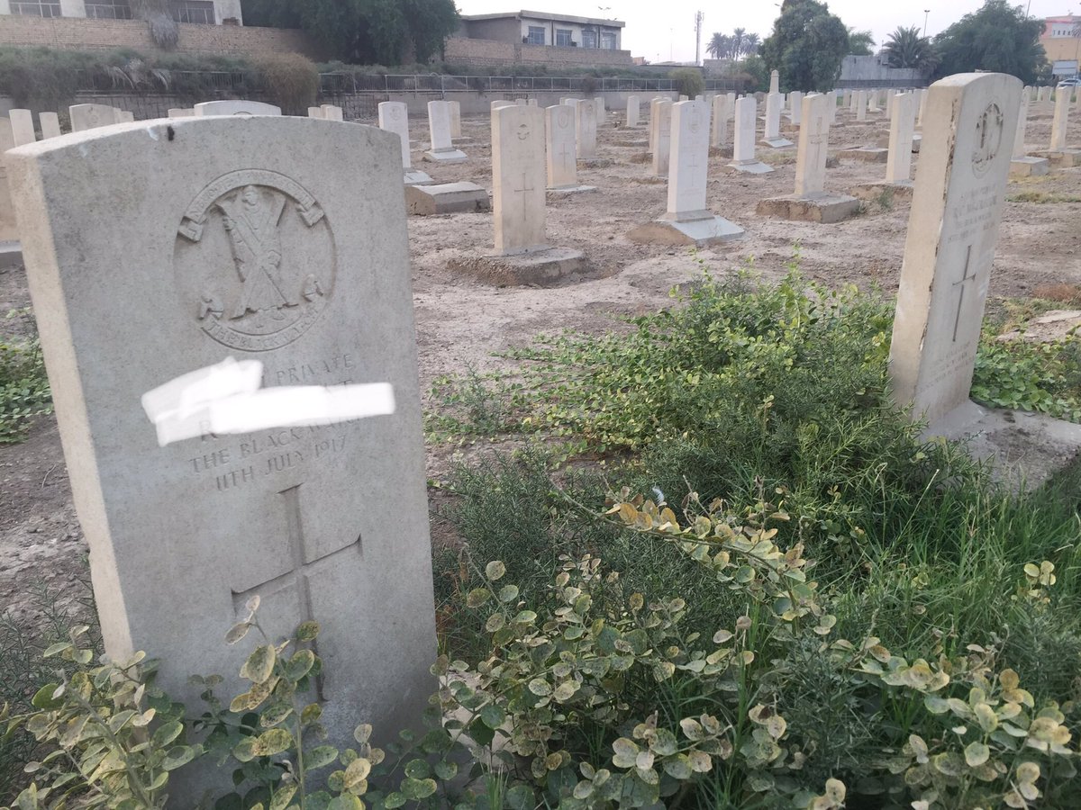 The graveyard has been damaged by multiple bomb blasts that shook the surrounding district of Baghdad throughout the 2000s. Some repairs have been made - note the newer, whiter graves - but the site keeper explained that not all repairs have yet been possible.