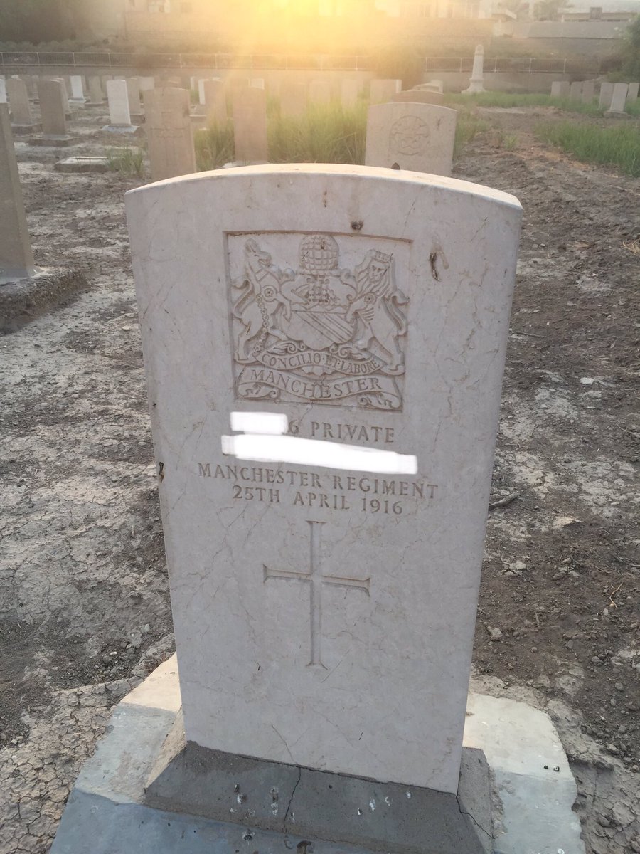 Men also came from the North Lancashire Regiment and the Manchester Regiment to find their final resting places in Baghdad. Some graves, alongside ranks, Regiment names and death dates, some graves have personal inscriptions. One reads, “Faithful unto death.”  #GraveyardsOfIraq