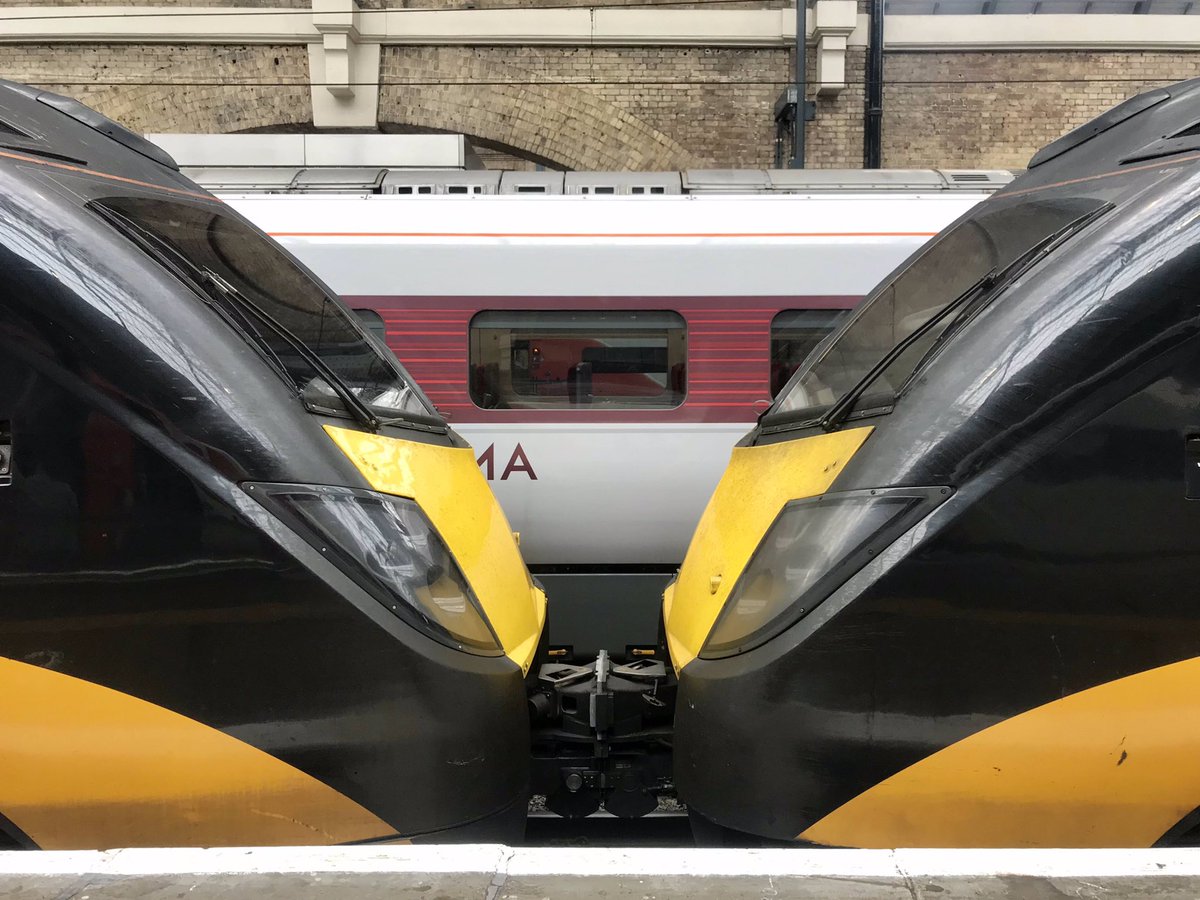markhdw's tweet photo. Missing travelling by train, so here’s a Class 43 ‘125’ at York and also a few Class 180s #Adelante in amongst the hustle and bustle of Kings Cross before the run up to Sunderland via the scenic #DurhamCoastLine.
Best wishes to @GC_Rail staff - see you soon.
#KGX #DCL #ECML #HST https://t.co/xlq1cWDjkk