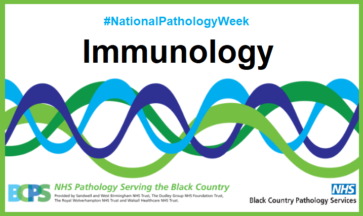 RWT_NHS's tweet photo. Rounding off National Pathology Week #NPW2020, we look at Immunology. 

Stephanie Cooper, Immunology Team Manager, Black Country Pathology Services, says: "Our work provides clinicians with essential information to diagnose patients."

Story: https://t.co/XYPv7T63bS https://t.co/6A7EJEI3lb