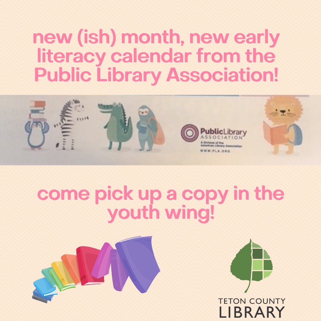 TetonLibrary's tweet image. In an early literacy rut? The #PublicLibraryAssociation has your back! Next time you&apos;re here, stop by and grab a November early literacy calendar with an activity every day of the month! #LoveYourLibrary #LibrariesTransform #EarlyLiteracy @ALA_PLA