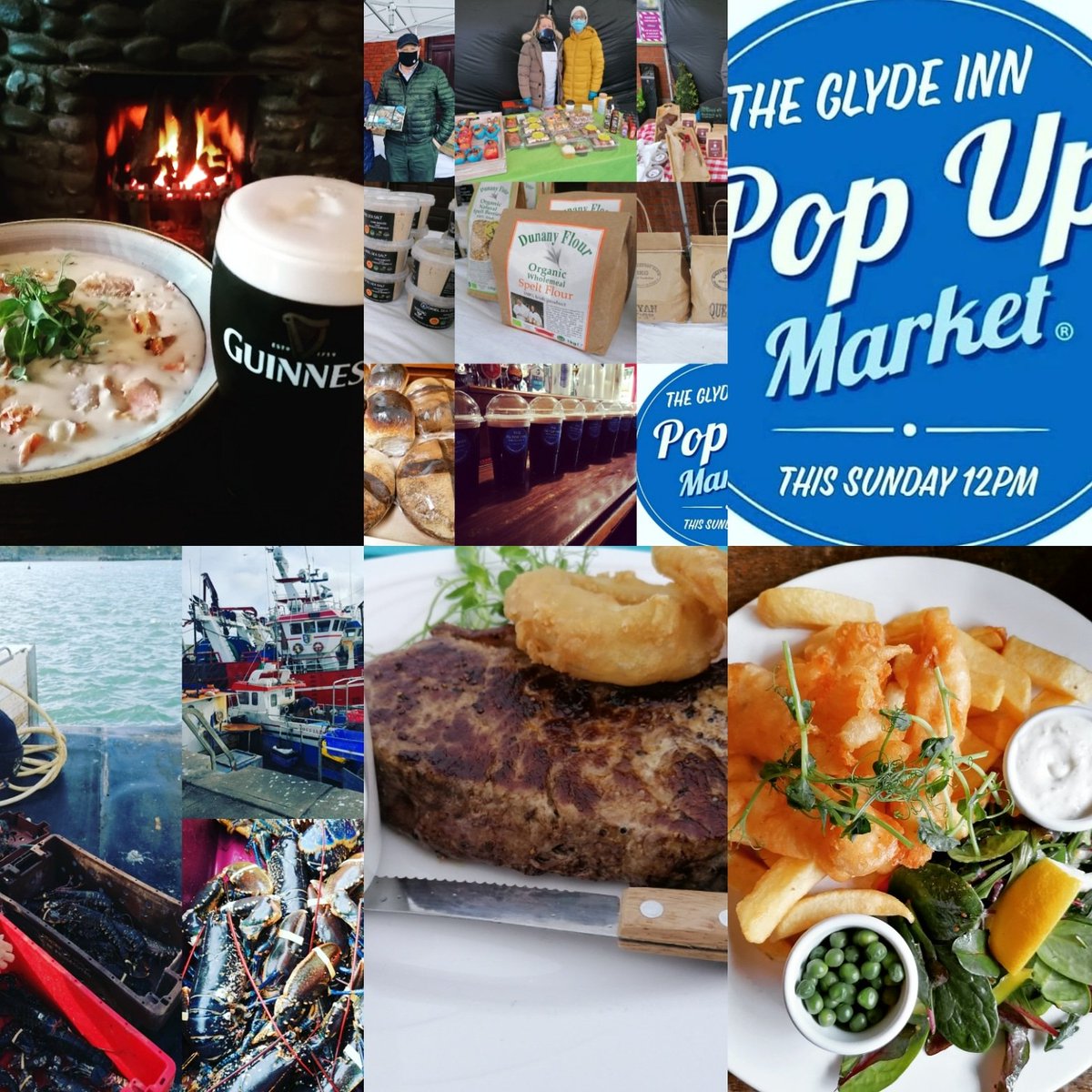 TheGlydeInn's tweet photo. ***LIVE***This weekends Pre-Order menu sat 5-8 &amp; Sun 12-7

Lobster straight from Ray's boat  ✅
Fresh Clogherhead Fish✅
Hanratty's steak✅
Anne desserts✅
pints, coffee &amp; cocktails ✅

POP UP MARKET SUNDAY 12-4✅

Pre-Order your meal now https://t.co/Sp4ozj9N9c 👌👌

#LouthChat https://t.co/RWQWKcQkXc
