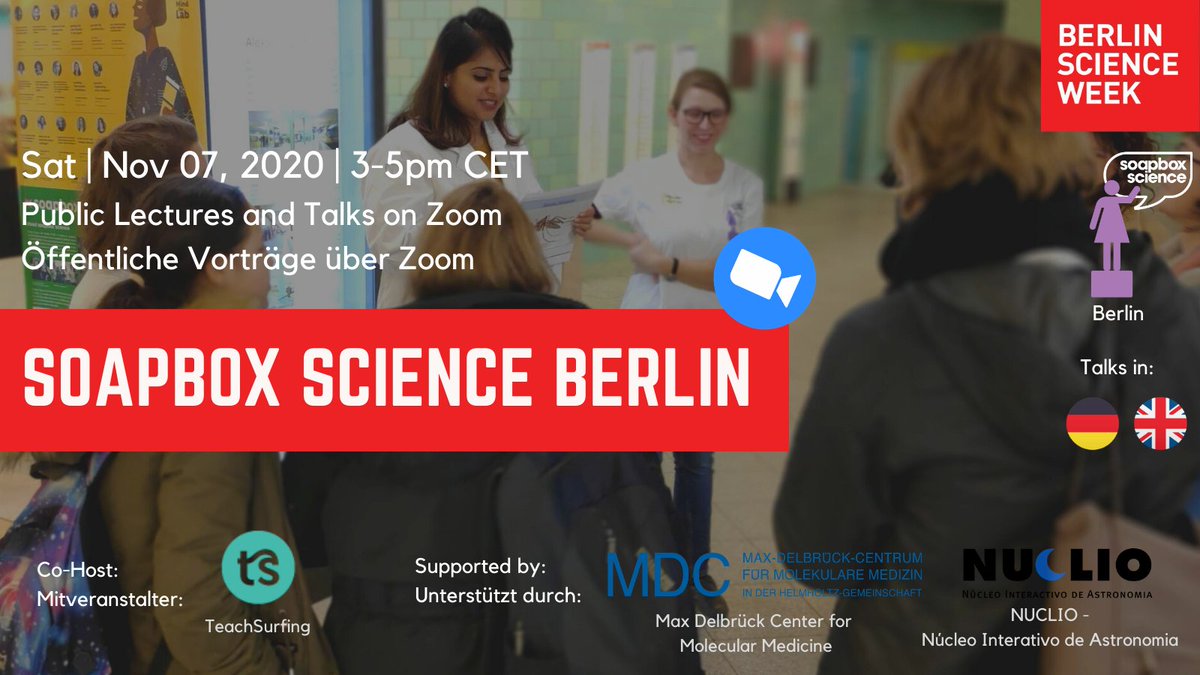 berlin_soapbox's tweet photo. We have 2 @BerlinSciWeek events! 
Wir haben ZWEI #berlinscienceweek Events!

🗓️ Sat, ⏰ 3pm

🇬🇧: https://t.co/plvmGBjRbN

🇩🇪: https://t.co/JCWgJ5wfTU

Without our amazing supporters (tagged) this wouldn't be possible

#BSW #soapboxscience #scicomm #wisskomm #WomenInSTEM #ssb2020 https://t.co/ngk1FMAnq2