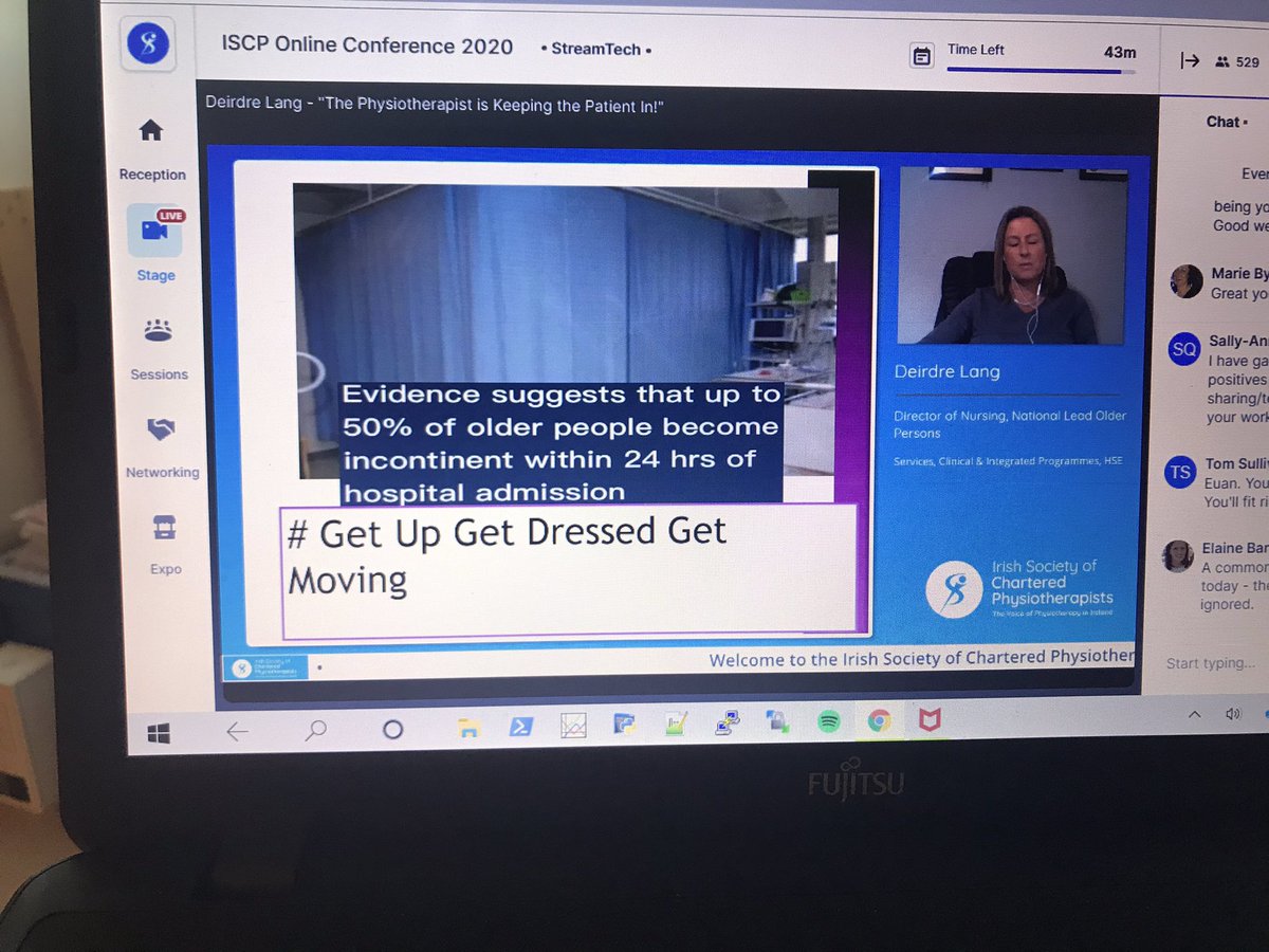 Some really stark figures from <a href="/DeirdrelangLang/">Deirdre Lang</a> at the #iscpconf20, really highlights the need for a collective effort to support patients achieve their personal goals. 
Get up, Get Dressed, Get Moving!! 
<a href="/iscp_pd/">Professional Development @ ISCP</a>