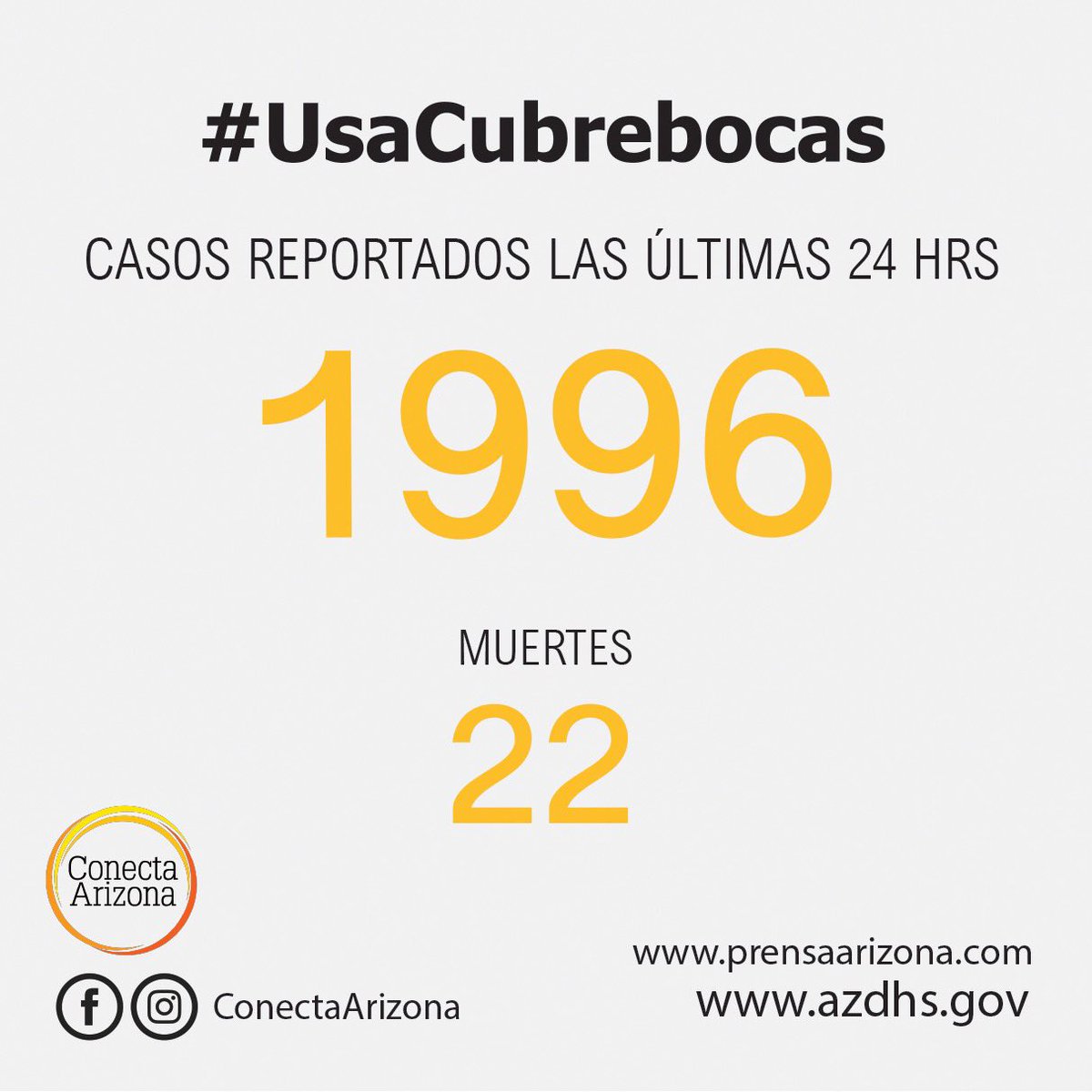 ArizonaPrensa's tweet photo. Viernes 6 de noviembre #phoenix #pandemia #coronavirus #covid19 #salud #health #usacubrebocas #cubrebocas #mascarilla #life #virus #corona #healthcare #latinos #cuarentena #covid #confinamiento #quarantinelife #togetherathome #coronavid19 #stayhomestayhome #familia #family⬇️ https://t.co/LBHTw6952L