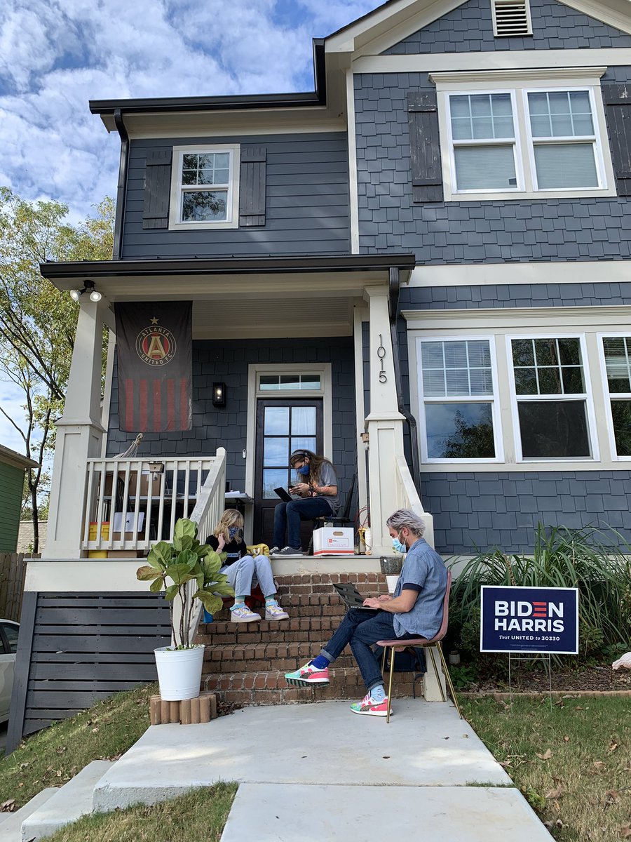Some of my awesome voter protection teammates working away under BLUE skies here in GA