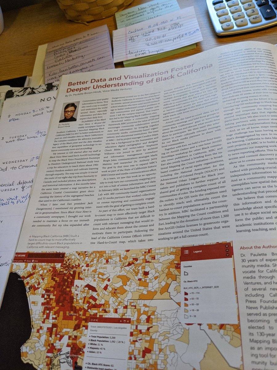cityplan's tweet photo. @andreperryedu ArcNews, form ESRI, has a great article on Better Data and Visualization Foster Deeper Understanding of Black California but Dr. Paulette Brown-Hinds. The use of information to grow community understanding and communication could be a model for many. https://t.co/aThi84knvA