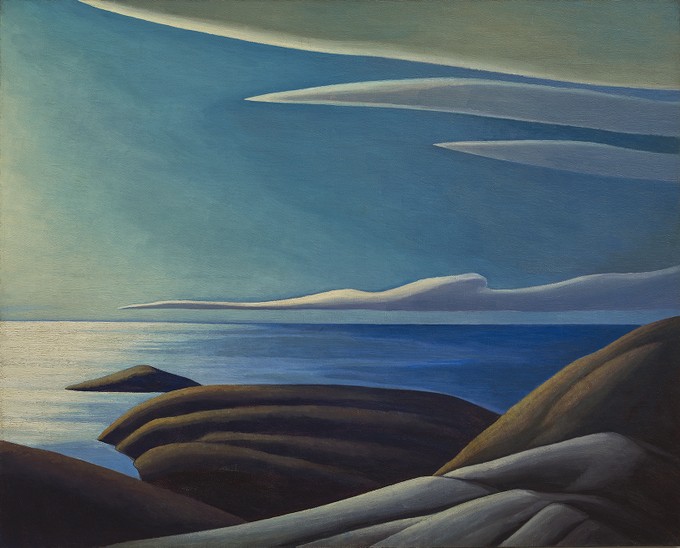 agotoronto's tweet photo. No maps or numbers here, just a moment of calm to end the week, care of Lawren Harris and a perfect combination of sky, water and land.
•
Lawren S. Harris. Lake Superior III, c. 1923-1924. The Thomson Collection at the Art Gallery of Ontario. © Family of Lawren S. Harris https://t.co/jFUjAVpX4x