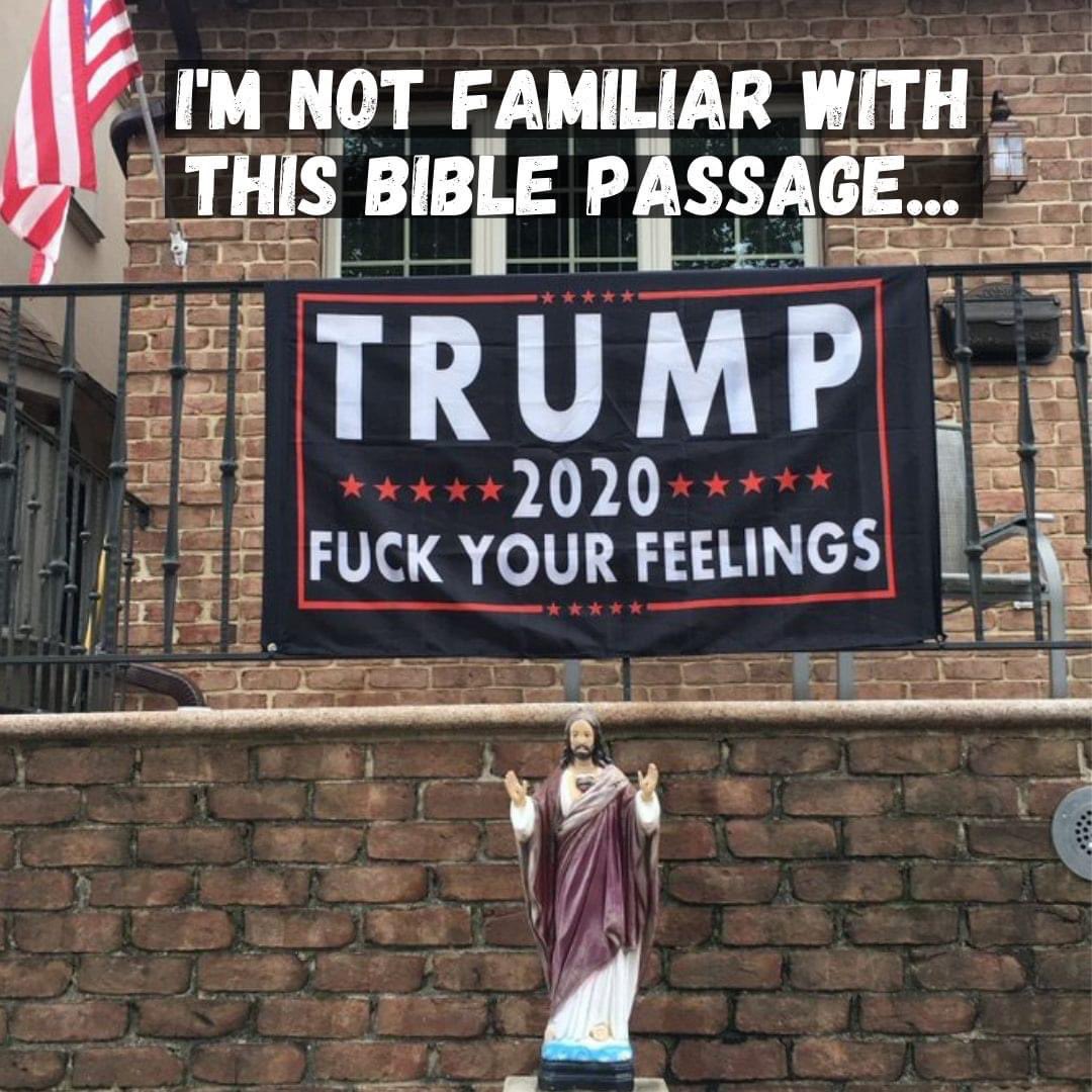 AHAHibbard's tweet photo. @tyleroakley But I bet that lady’s totally ok with this flag. The Trumpsters where I live fly these from the back of their trucks nonstop. https://t.co/sPFC5mRrlC
