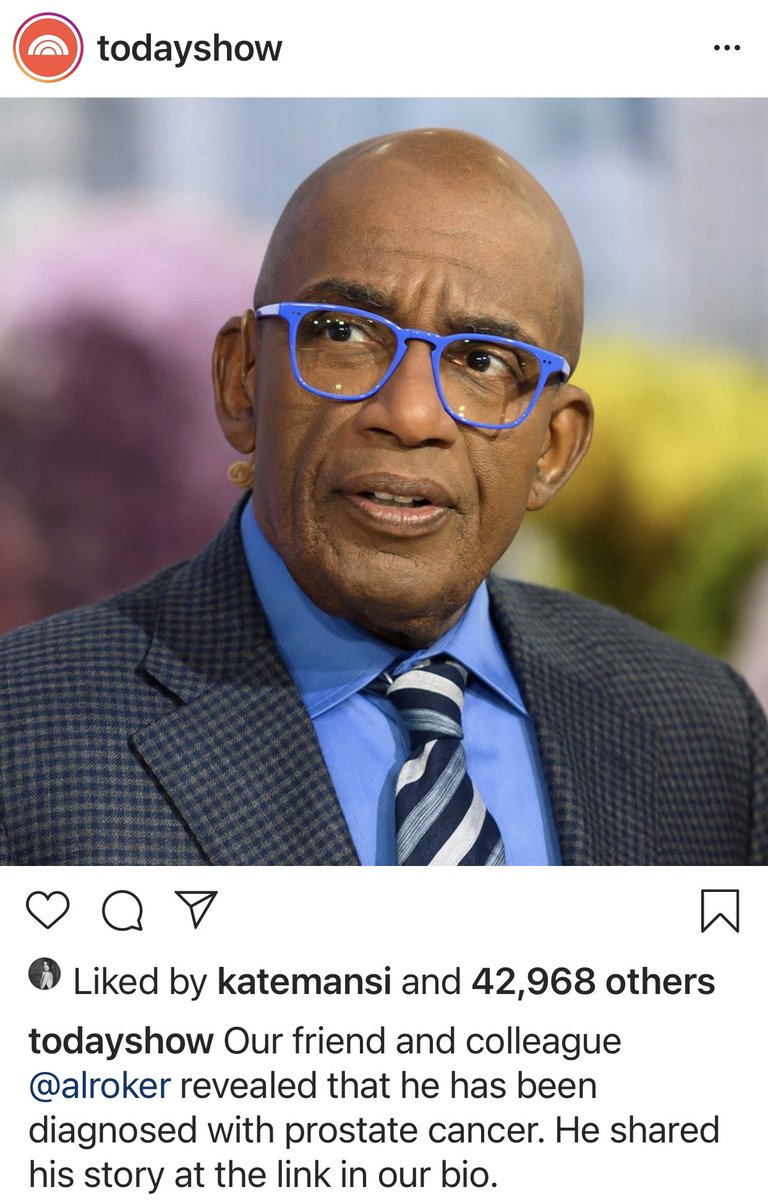 InGhostWeThirst's tweet photo. Al Roker has been diagnosed with prostate cancer ๐ข ๐๐ฝ๐๐ฝ#PrayforAl #FuckCancer #TheBlacklist https://t.co/rwa5G7cwfa