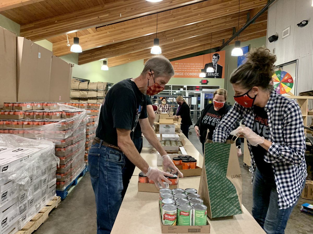 openarmsmn's tweet photo. The cold will be back soon 🥶 We are getting blizzard packs of shelf-stable food ready for our clients for when the snow &amp; icy roads make it too dangerous for regular meal deliveries. Shout out to @SurlyGivesADamn for packing these items with a whole lot of love earlier this week https://t.co/7sdUEke9H2