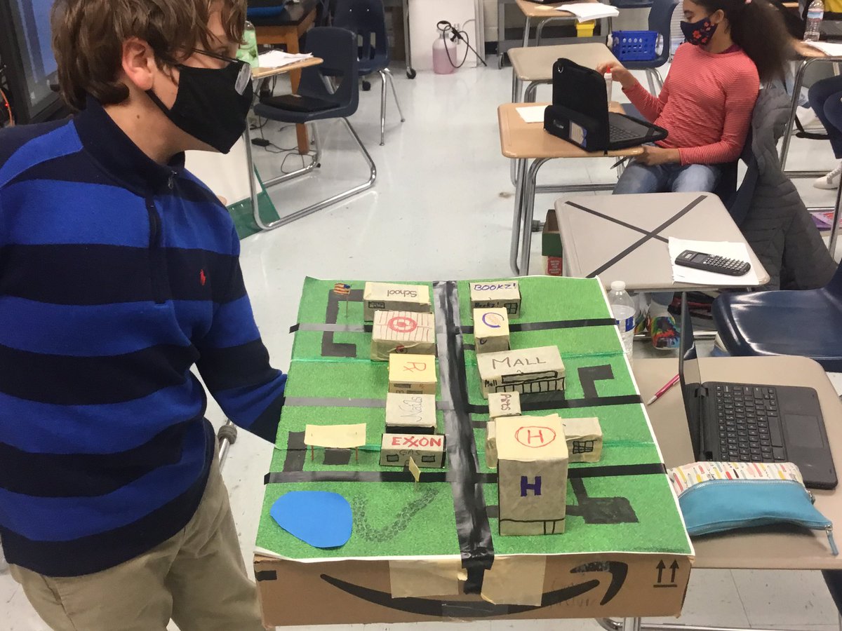 EagleStem's tweet photo. City Planning with parallel lines cut by transversals! #Transformations @FRMSEagles #FlatRockForward #EagleSTEAM https://t.co/BIlBpEhiaU