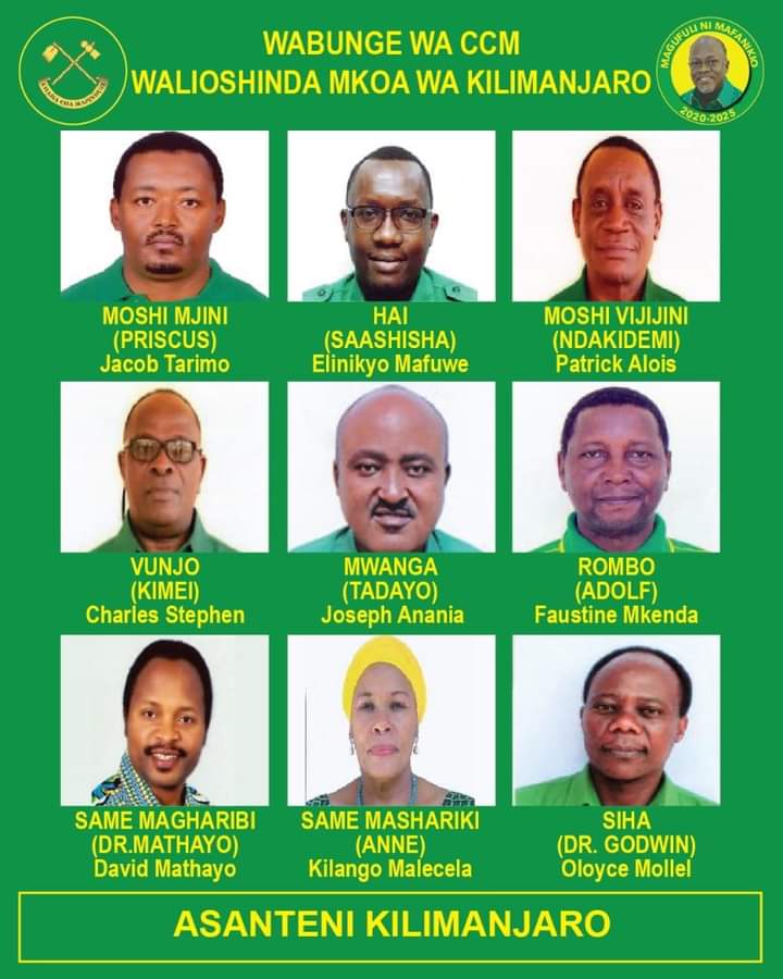 CondradBeatrice's tweet photo. WABUNGE 9 KUTOKA MKOA WA KILIMANJARO AMBAO WATAWAKILISHA WANANCHI BUNGENI 2020-2025. https://t.co/cJpTc65OOC