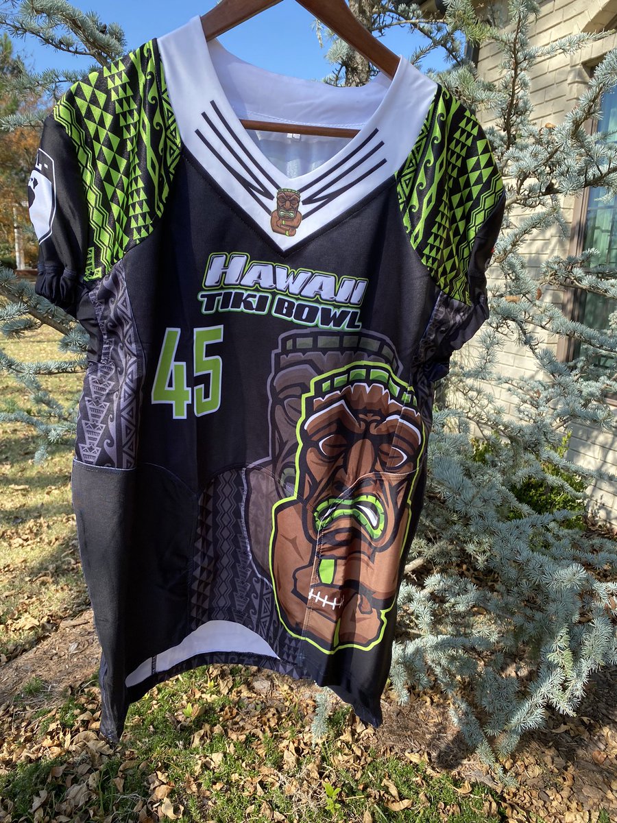 HawaiiTikiBowl's tweet photo. HTB football jerseys are looking good &amp; fixing to be sent to our athletes 🙌🏼🏈 https://t.co/vPUrgmBfB4