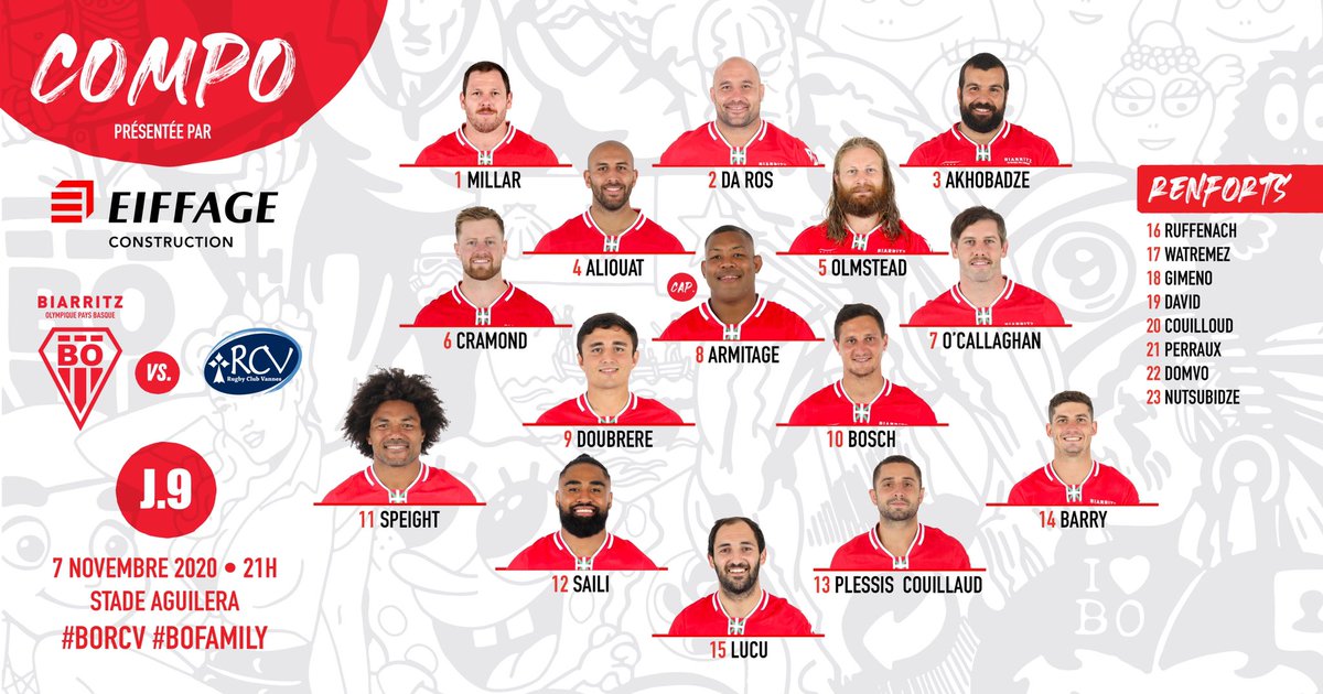 BOPBweb's tweet photo. La Compo 🔥
• 
BOPB⚡️RCV  
•
🗓 7 novembre 2020 
⏰ 21h
📍Stade Aguilera
📺 Canal + Sport 
•
Aupa 🅱️🅾️ ! 🔴⚪️ https://t.co/1oJEuRfSuF