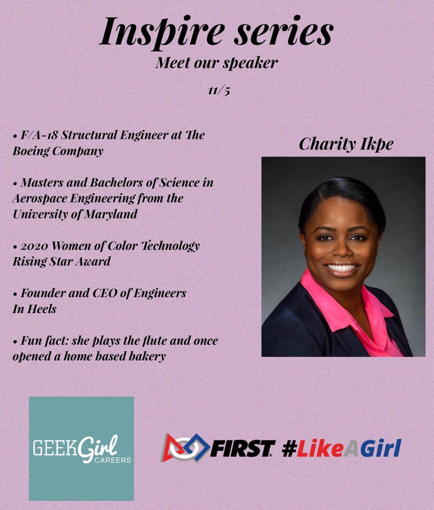 Meet Charity Ikpe a FIRST Inspire series speaker. #LikeAGirl #FIRST