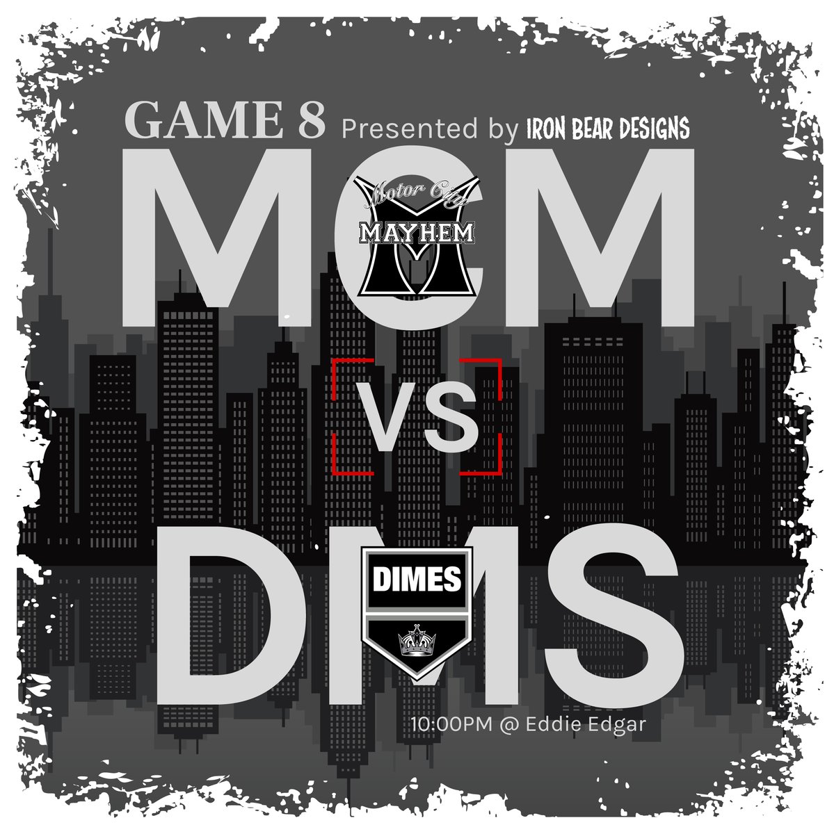 MCMhockey's tweet photo. It's MAYHEM GAME DAY! The upper-tier Mayhem (2-5) will be taking on the Dimes (2-3-1) at Eddie Edgar Arena in Livonia. The puck drops at 10:00pm!
Presented by @IronBearDesigns. https://t.co/nH7rqtJbPi
