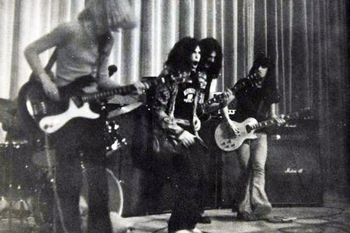 Aerosmith's tweet photo. Nov. 6, 1970 #Aerosmith plays their first ever show at Nipmuc High School. We have a lot of amazing things coming to celebrate #Aerosmith50! You won’t believe the treasures we have been digging out of the vaults to share with the #BlueArmy. It will be worth the wait. Stay Tuned!! https://t.co/Z2dv8TmpKJ