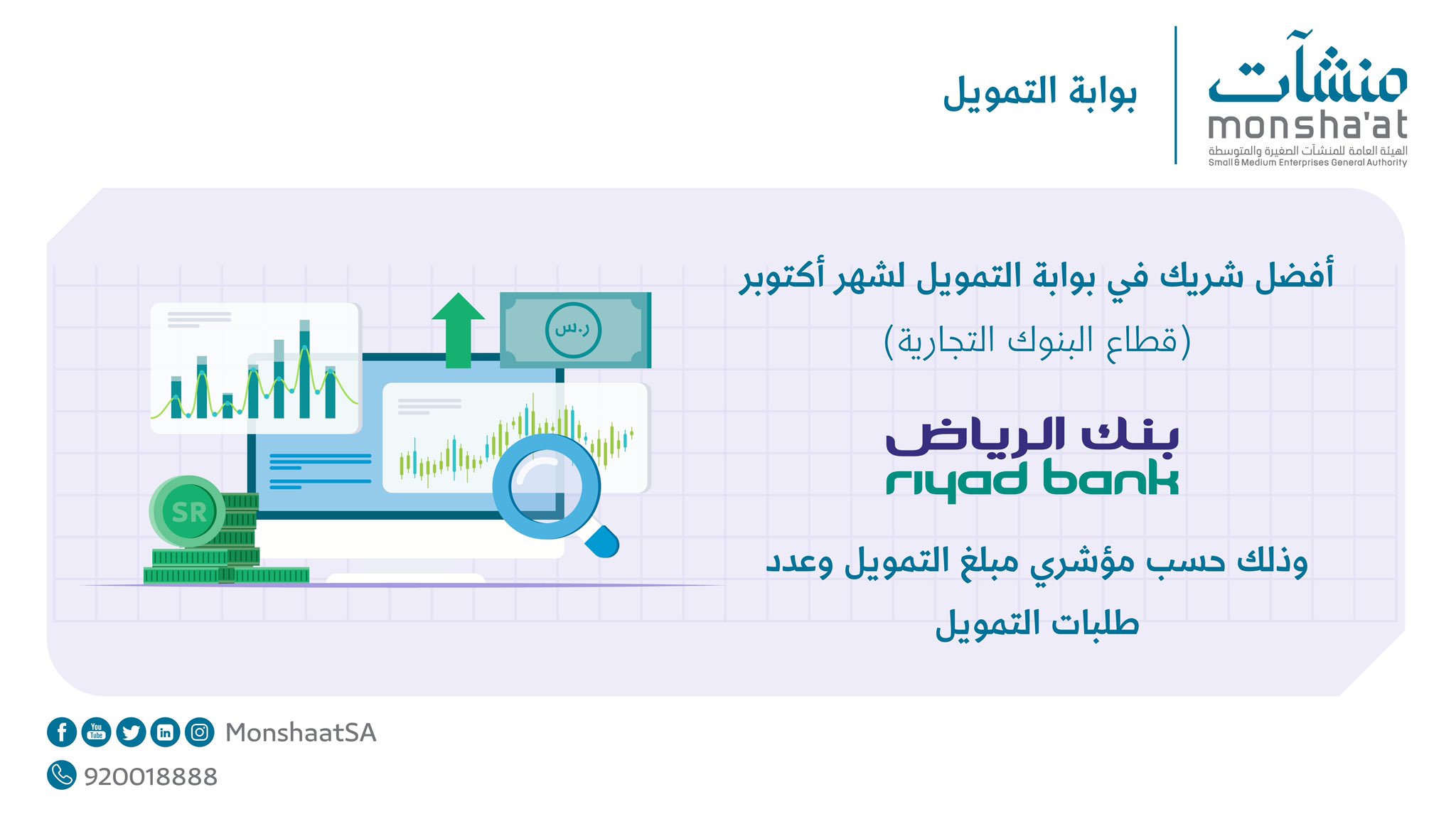 منشآت On Twitter حصل بنك الرياض Riyadbank على أفضل شريك في بوابة التمويل من خلال مساهمته ودعمه للعديد من المنشآت الصغيرة والمتوسطة Https T Co G3u4ukwhek منشآت Https T Co Sic4oulnqt