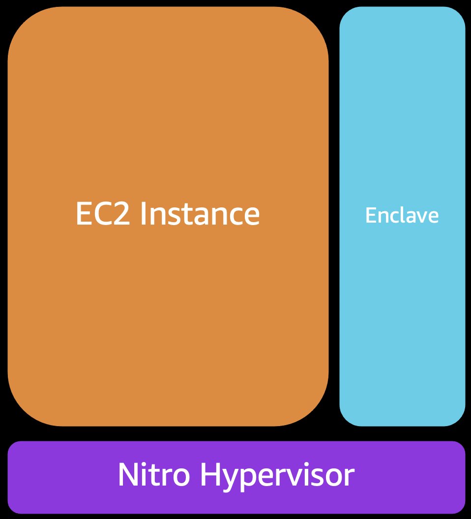 The AWS Nitro System will then create a new enclave virtual machine, using those resources, and boot that image in that virtual machine. That VM will have no networking, no durable storage, no DNS, no NTP, no Instance Metadata service. It is very very isolated.