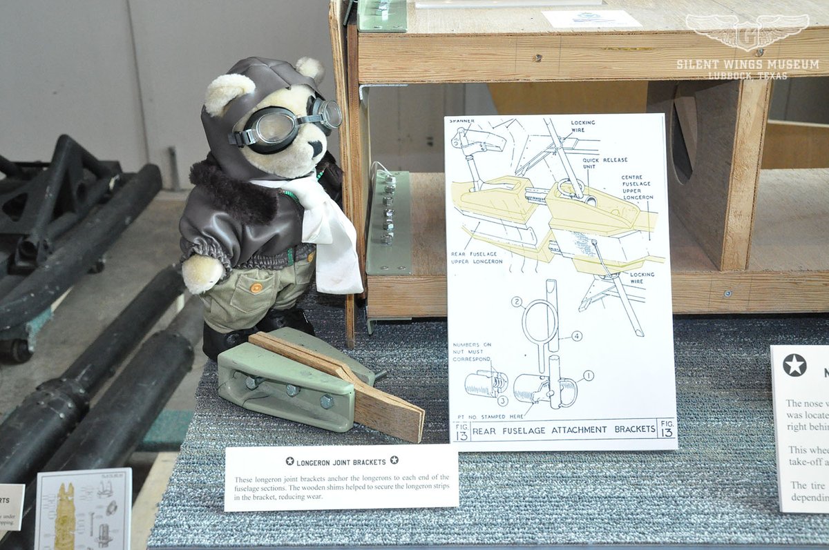 Shout out to the Brits! Flight Officer Bear has a close look at some of the Horsa components on exhibit at the Silent Wings Museum.

#SilentWingsMuseum #LubbockTX #FlightOfficerBear