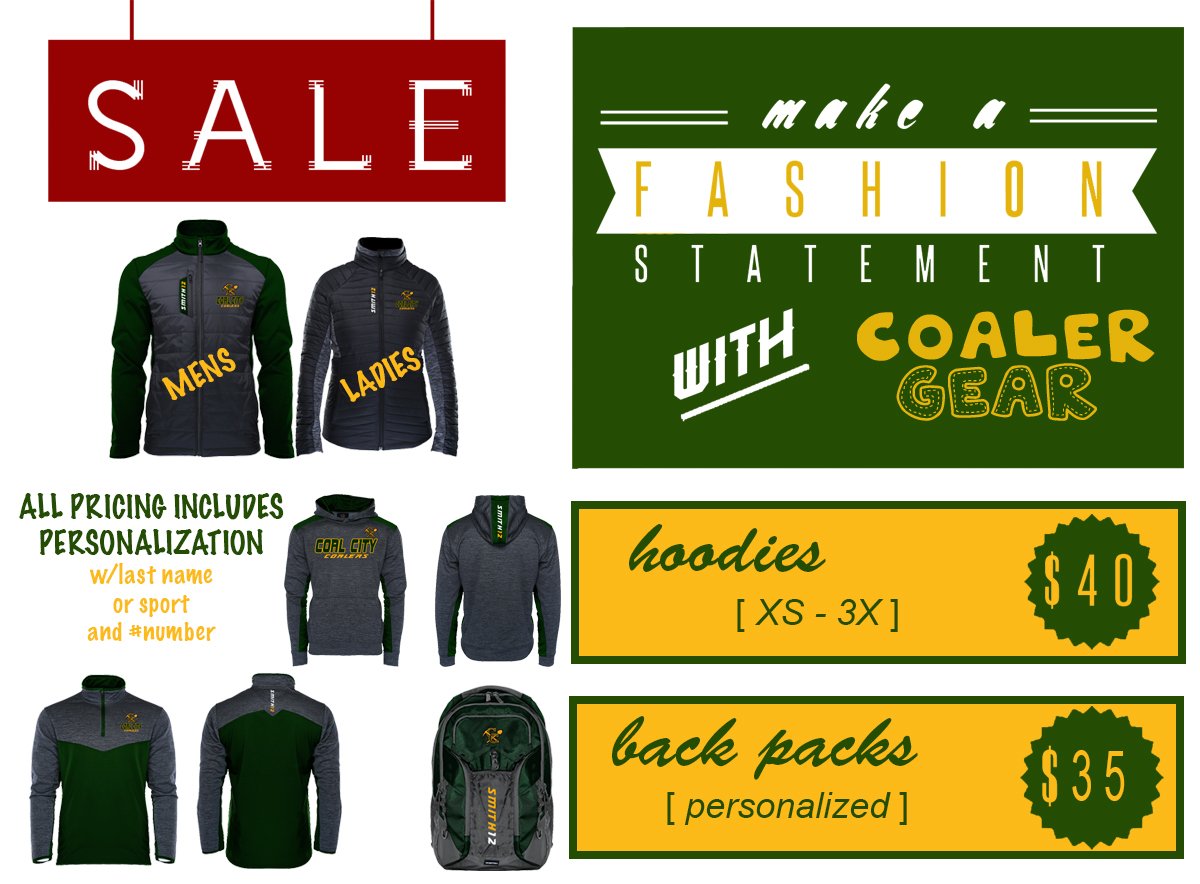 🚨ATTENTION COALER FANS AND ATHLETES 🚨New High Quality Personalized Embroidered Coaler Gear Is Being Sold For Only A Limited Time! Get Yours While Supplies Last! The STORE CLOSES NOV. 15!
Orders will arrive Dec 14, just in time for the holidays!
stores.inksoft.com/WS44228/shop/h…