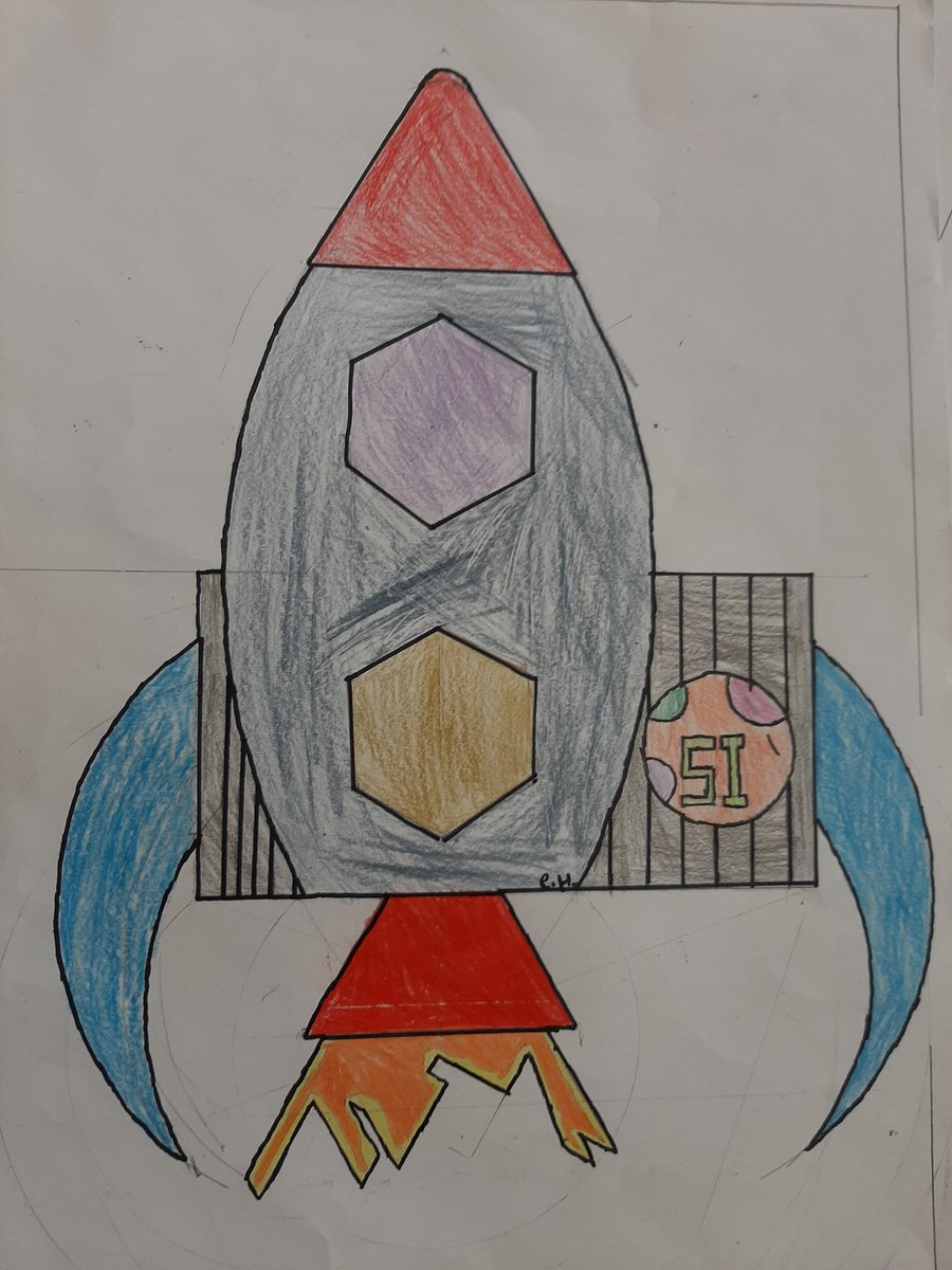 MungretTech's tweet photo. Second Year @mungretcc Graphics students designed posters of a rocket they would launch into space if they were an astronaut. They included as much geometry as they could using their JC Graphics knowledge #jcgraphics #geometry #juniorcycle #creativity #NASA @LCETBSchools @JCt4ed https://t.co/J6WjLNmGDL