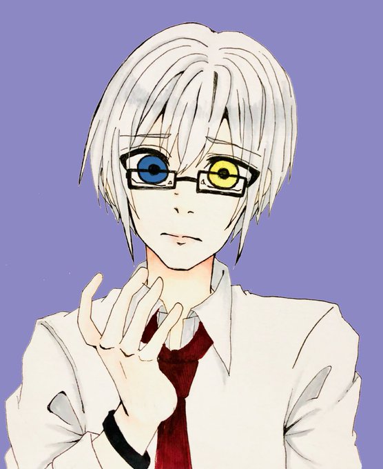 白髪オッドアイのtwitterイラスト検索結果