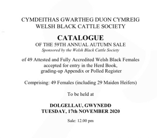 Cymdeithas Gwartheg Duon
Cymreig.

Welsh Black Cattle Society 

59TH Annual Autum Sale.
<a href="/farmersmarts123/">Farmers Marts</a> 

Follow the link below for list of entries 👇🏻 

welshblackcattlesociety.com/images/user/Do…