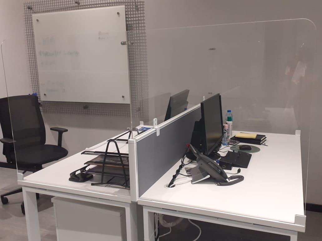 BlueCrownLLC's tweet photo. Sharing the photos of our tailor-made Acrylic protective panels to protect employees from covid 19 infections, supplied to MEREX Investments. https://t.co/cGetJC4HUY

#COVID__19 #UAE #office #employees https://t.co/OXAxLyuSF4