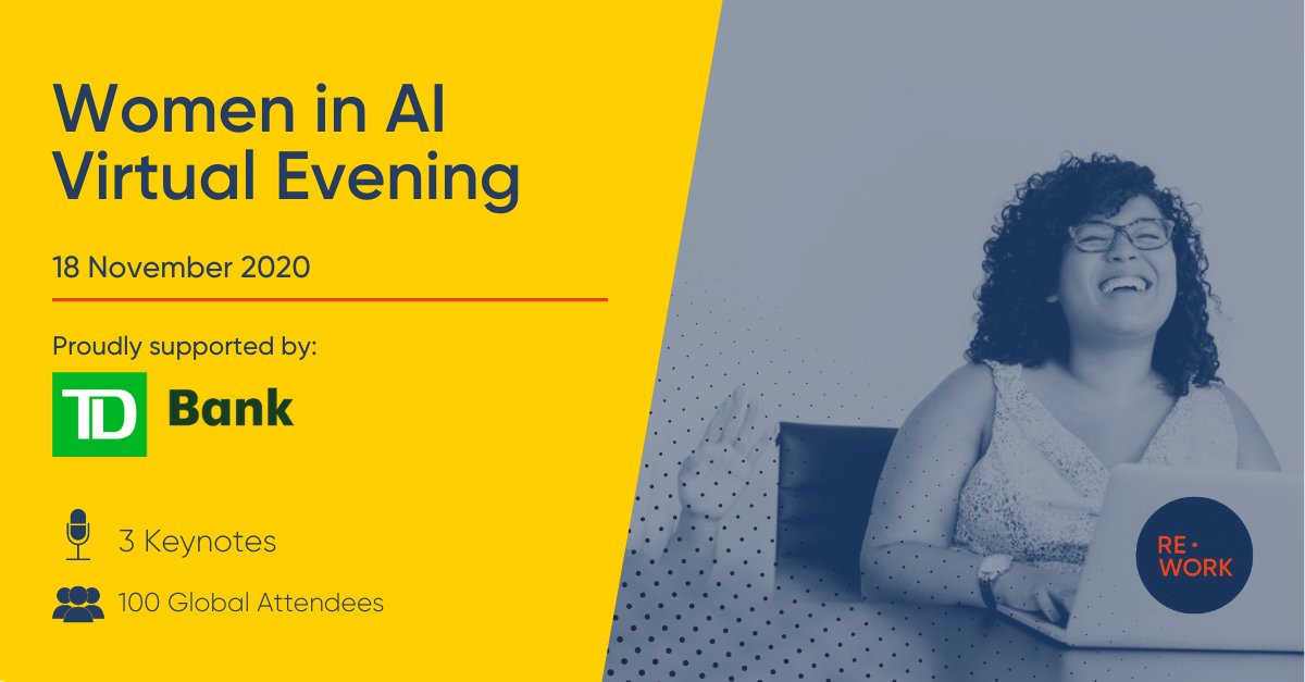 FScammells's tweet photo. Don't miss the opportunity to join the "Women in AI Virtual Evening" on 18 Nov to hear from inspiring women in the field - Who will you meet?  Check more details here 

#womeninAI #ai #artificialintelligence
https://t.co/ChVnk8Nmm3 https://t.co/xjIGnbNLIT