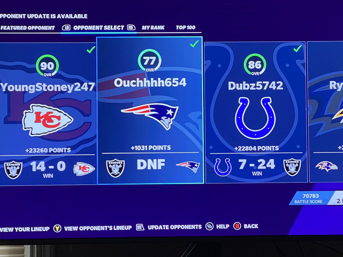 BryanWilliams81's tweet photo. @EASPORTS_MUT @MaddenNFLDirect Play my solo battle...win game...get a DNF. Thanks EA https://t.co/BW1TxoeEYn