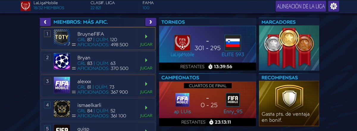 LaLigaMobile's tweet photo. Ya somos 18, Uniros, Torneos y campeonatos, diarios, gente con media de Grl 80 y activa!!!!!!!!
@EAFIFAMOBILE @FIFAMOBILEARG1 #FIFA #FIFAMobile #fifamobile21 #fifa #fifamobile #fifaandroid #fifaandroid21 #FIFA21 #fifa21android https://t.co/gdMIgtCOqM