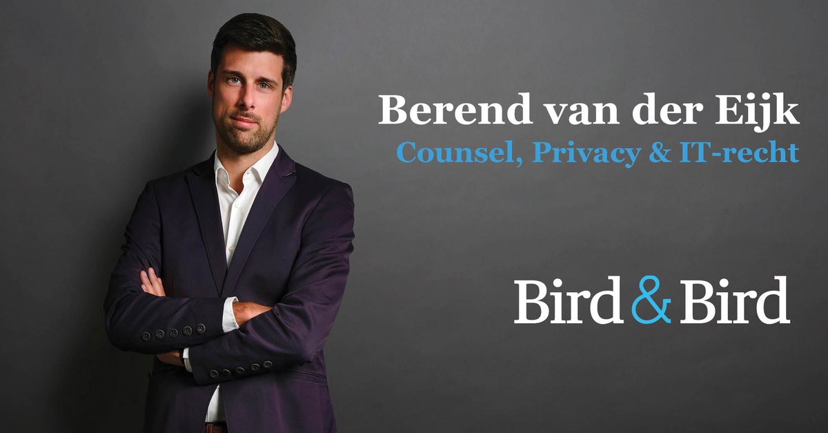 Bird &amp; Bird benoemt Berend van der Eijk tot Counsel. Berend is specialist in privacy-recht en adviseert voornamelijk ondernemingen in de technologie- en en financiële sector. Lees hier meer: werkenbijbirdenbird.nl/persbericht-5-…