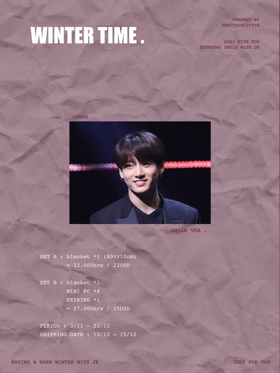 ktthyng1230's tweet photo. ☃️ WINTER TIME BLANKET by PG. ☃️

➖

💜 by @PreciousGiftss
⏰ Close 22/11 ~ 11.59 wib
🛒 Order : https://t.co/UJYtbhcnEF
💵 Start at IDR 335k ~ 740k

➖

🍀 Notes
Belum EMS TAX 🙅‍♀️
Help RT 🙏 Thankyou 😘
Stay safe 😷💜 https://t.co/2IdEIfxD31