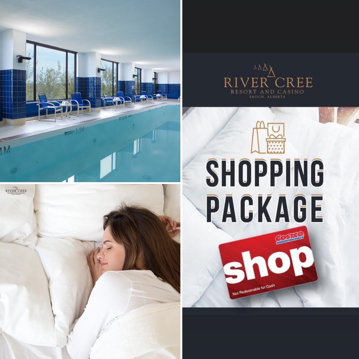 RiverCreeCasino's tweet photo. Shop for your essentials at Costco, and stay at River Cree! Our Package includes one (1) nights stay and one (1) Costco $50 gift card. Some conditions apply. Book online click: https://t.co/peHGPaZAJ0
#Yeg #Alberta #Yeghotel #edmonton #yyc #calgary #canada #poolopen https://t.co/YJTHoGNEIx