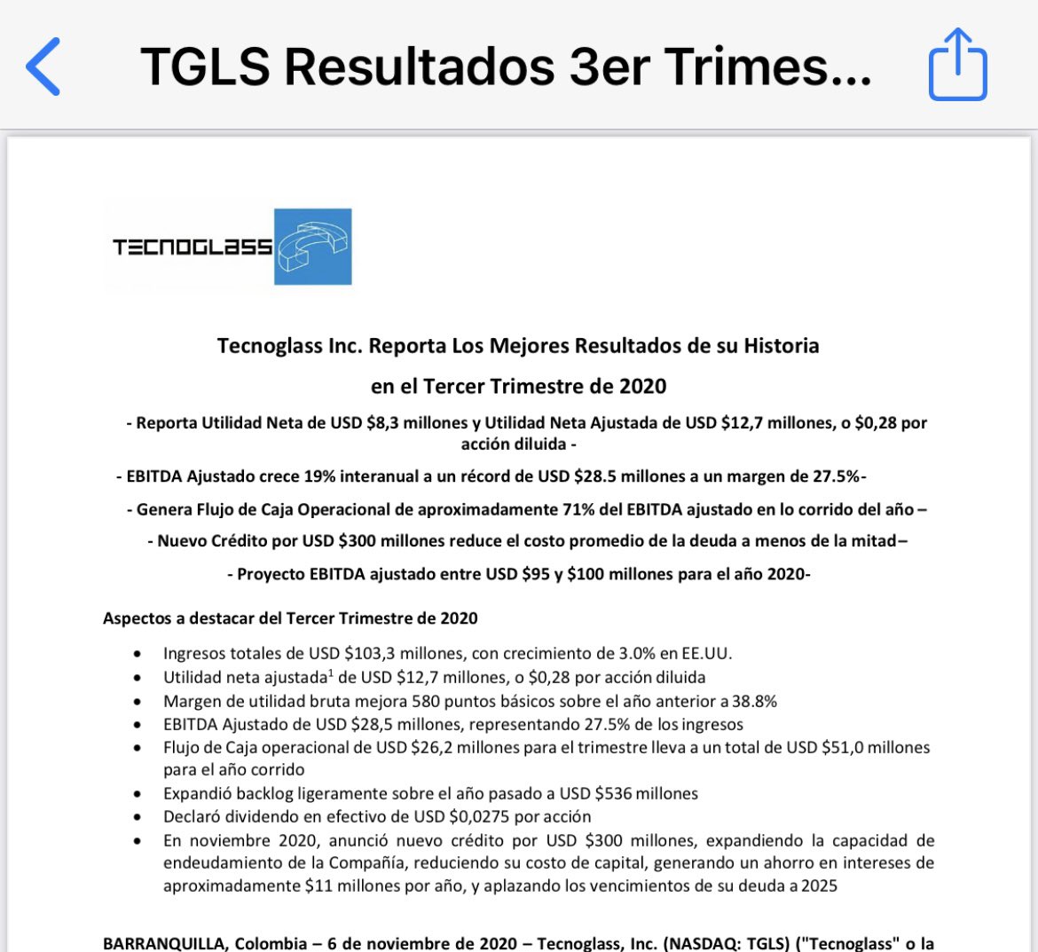 Gracias a Dios tuvimos la mejor semana de la historia de <a href="/TecnoglassSA/">Tecnoglass</a> con un par de noticias cual mejor que la otra.  Y mi gente pueda estar tranquila.   Nos vamos de BONI.  #Barranquilla y tenemos las mejores ventanas del mundo