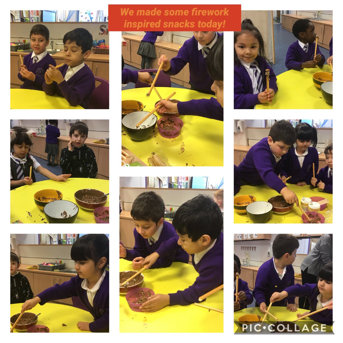 HolyFamilyL8_FS's tweet photo. This week in EYFS we have been exploring βbonfire nightβ. We enjoyed themed snack and art as well as talking about what we can see and hear. #environmentalsounds https://t.co/ehzpiW5VfS