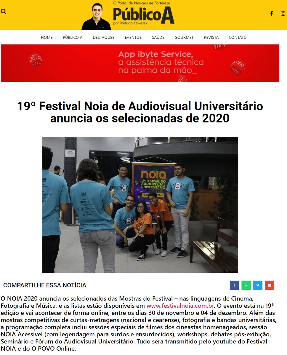 Os selecionados do NOIA 2020  são notícia! Saiba mais:
publicoa.com.br/19o-festival-n…
#FestivalNoia
#NOIAnamídia